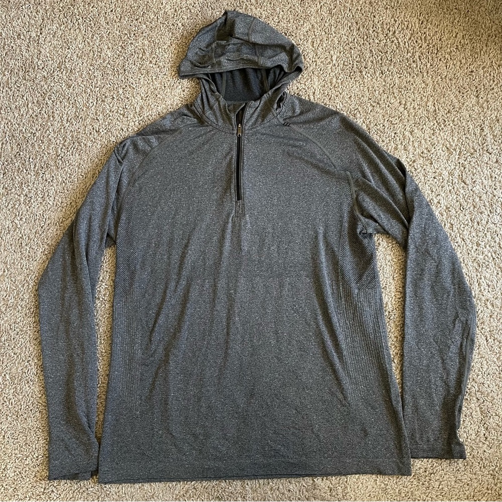 Lululemon Quarter Zip Heather Hooded Pullover Sweater